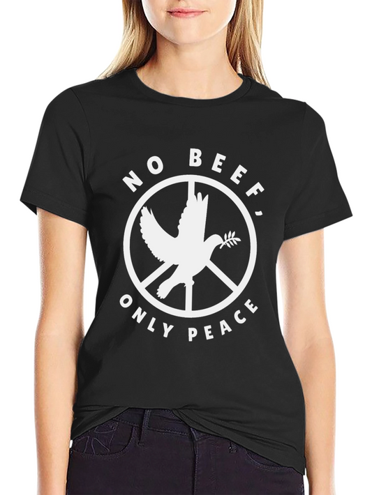 No Beef Only Peace Dove Graphic T-Shirt