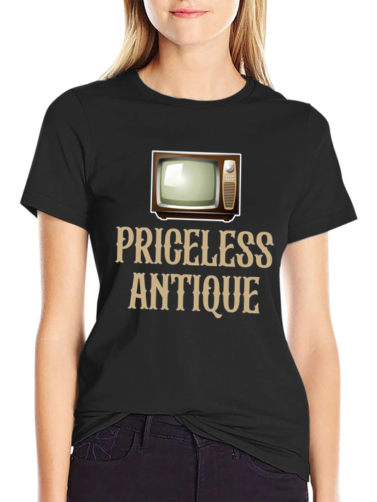 Priceless Antique TV Graphic T-Shirt - Retro Television Tee
