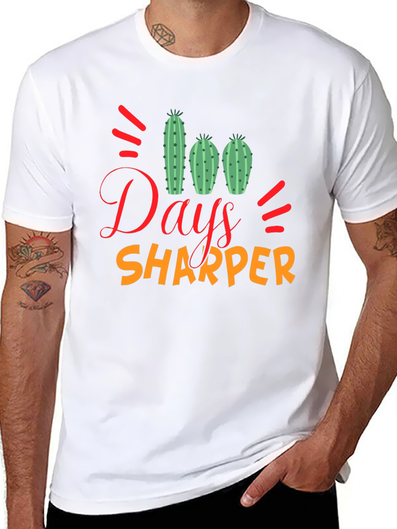 100 Days Sharper T-Shirt Cactus Design
