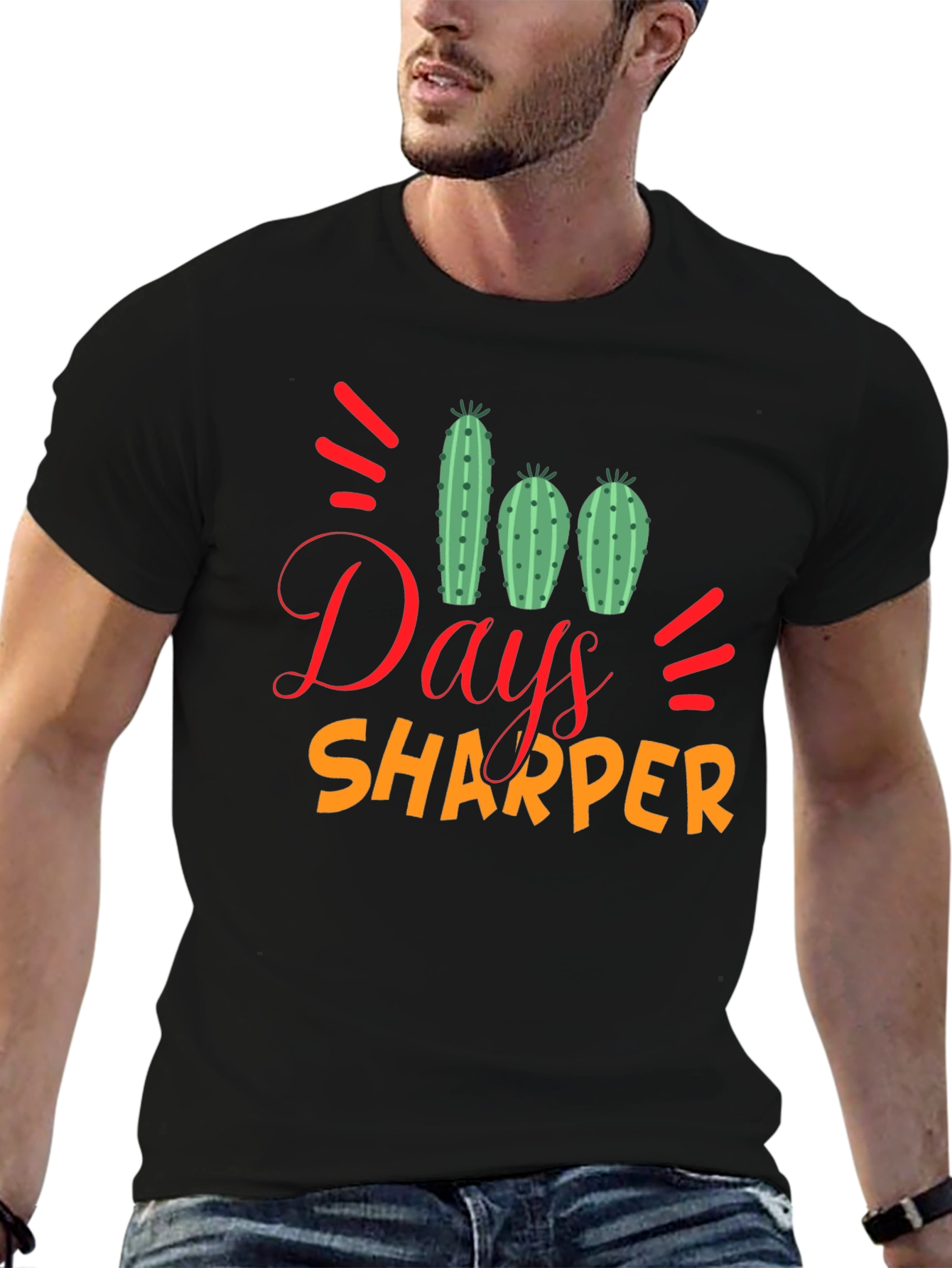 100 Days Sharper T-Shirt Cactus Design