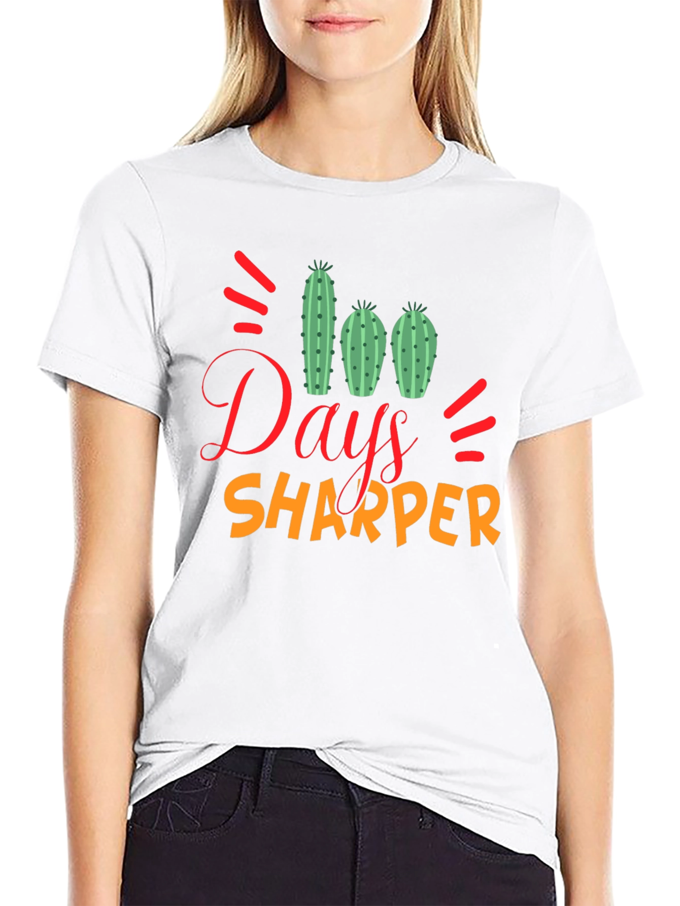 100 Days Sharper T-Shirt Cactus Design