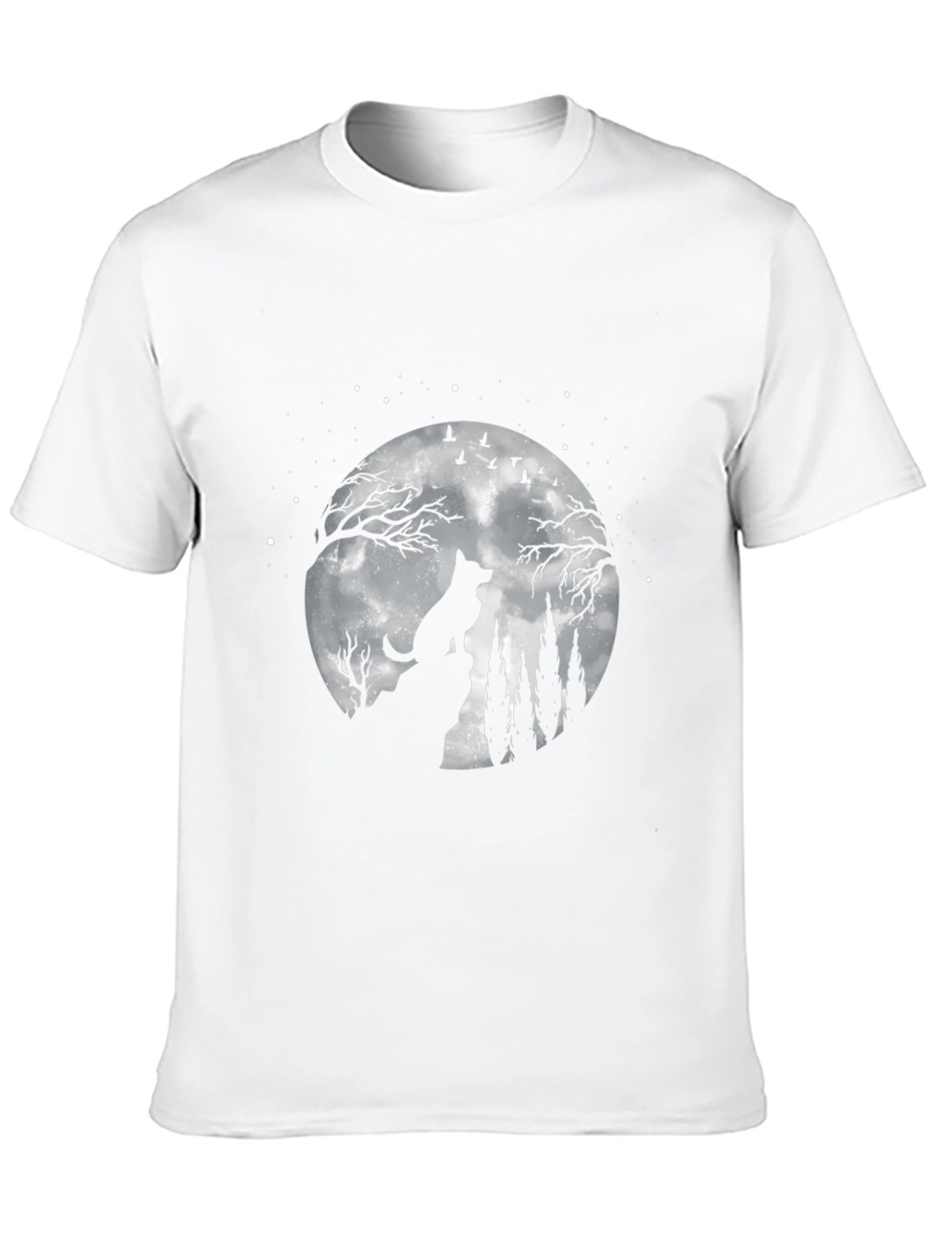 Wolf Moon Graphic Tee - Night Sky Silhouette