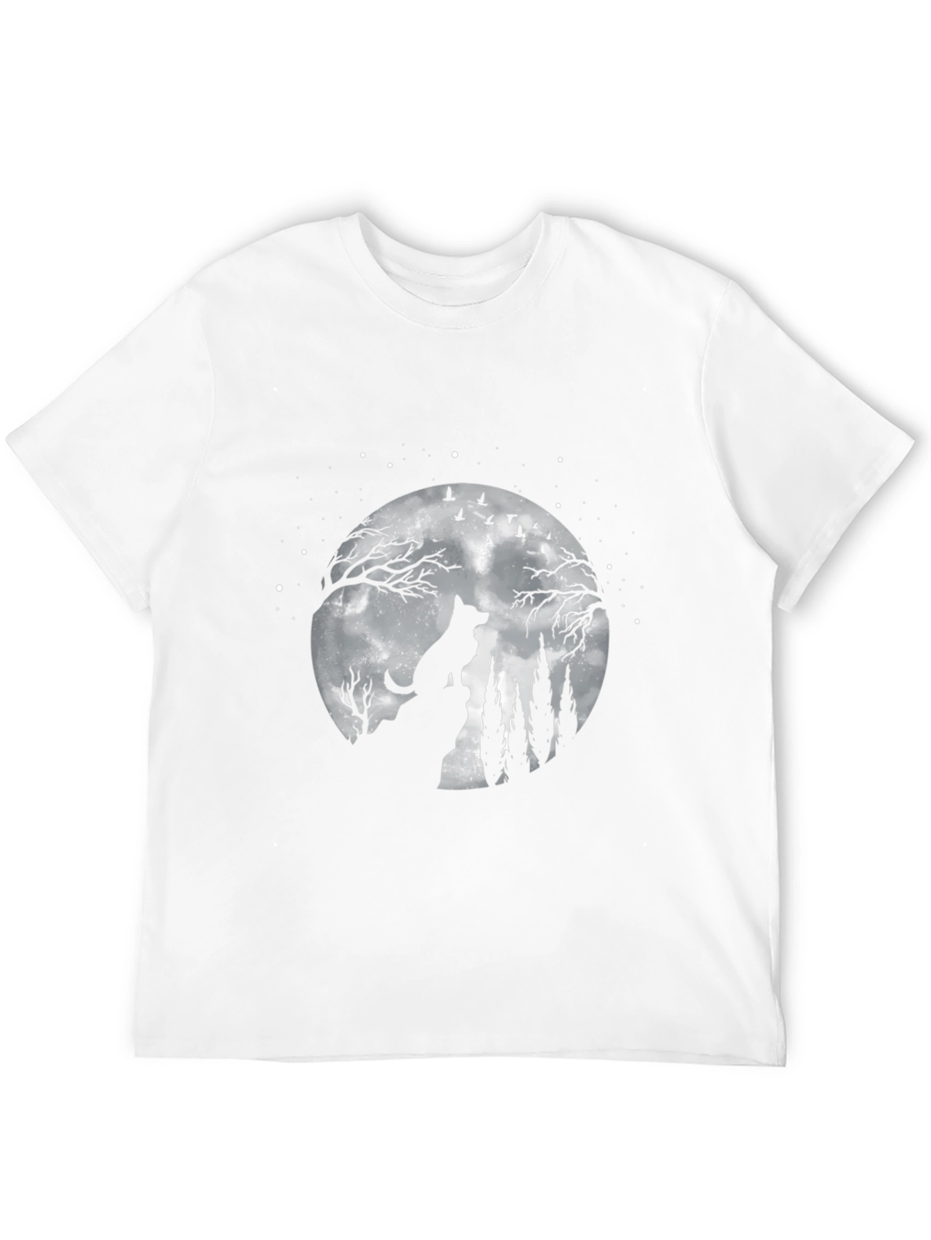Wolf Moon Graphic Tee - Night Sky Silhouette
