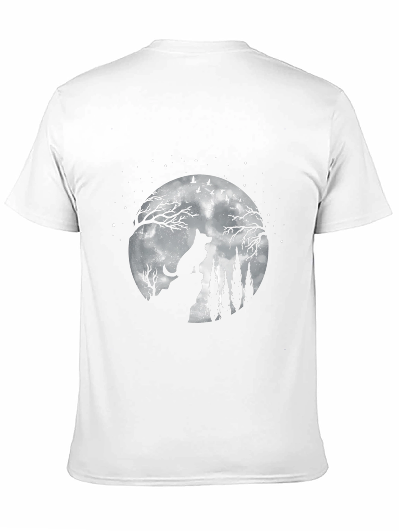 Wolf Moon Graphic Tee - Night Sky Silhouette