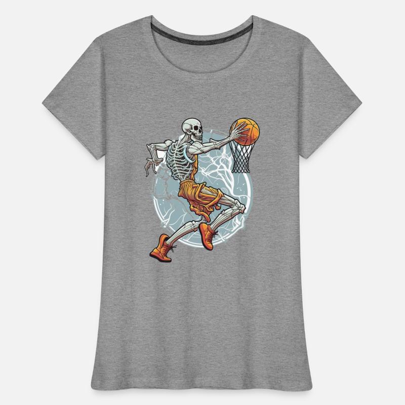 skeleton shoot dunk basketball