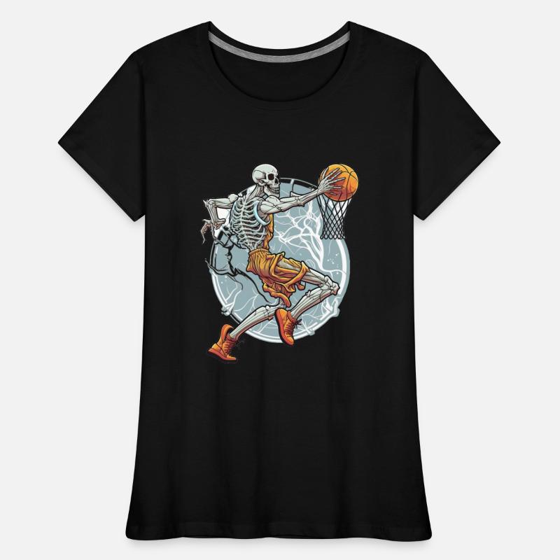 skeleton shoot dunk basketball