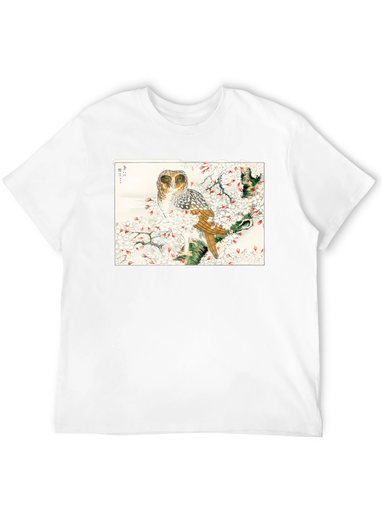 Owl and Cherry Blossoms Graphic Tee
