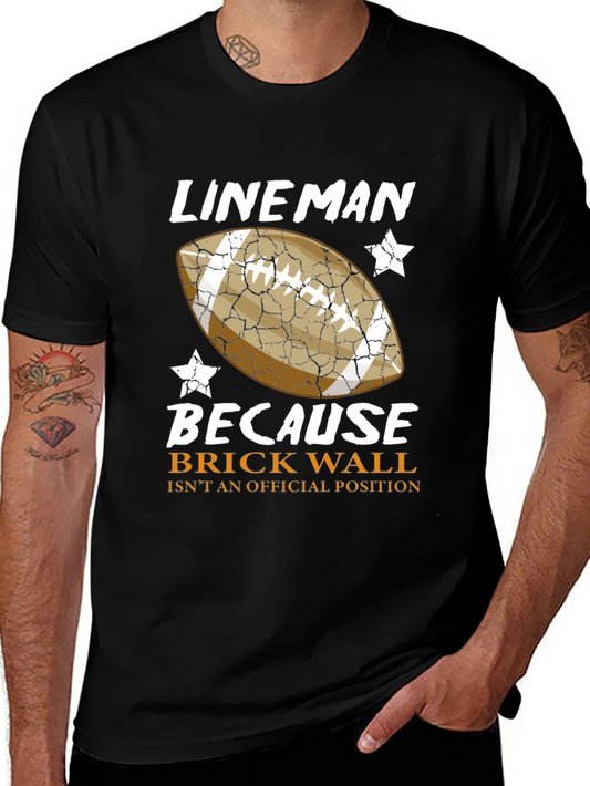 Lineman Football T-Shirt - Brick Wall Official Position Tee