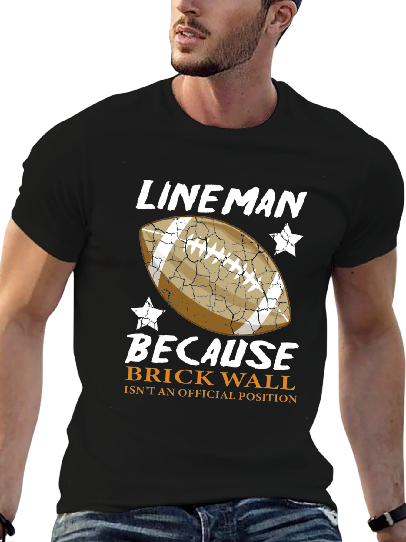 Lineman Football T-Shirt - Brick Wall Official Position Tee