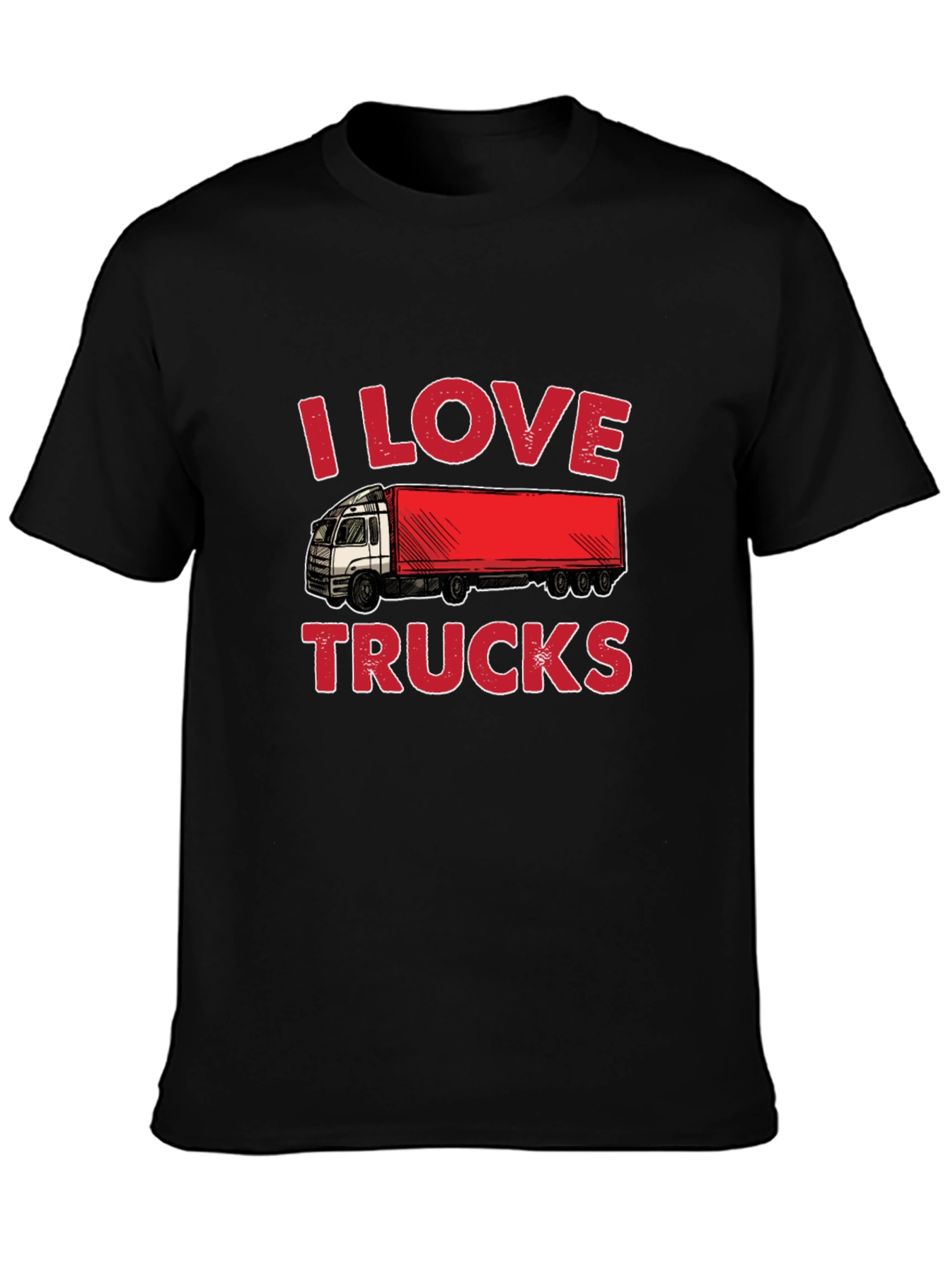 I Love Trucks T-Shirt Black Trucker Tee