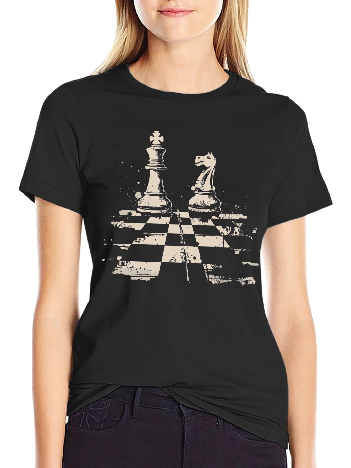 Chess King Knight Graphic Tee - Mens Black T-Shirt