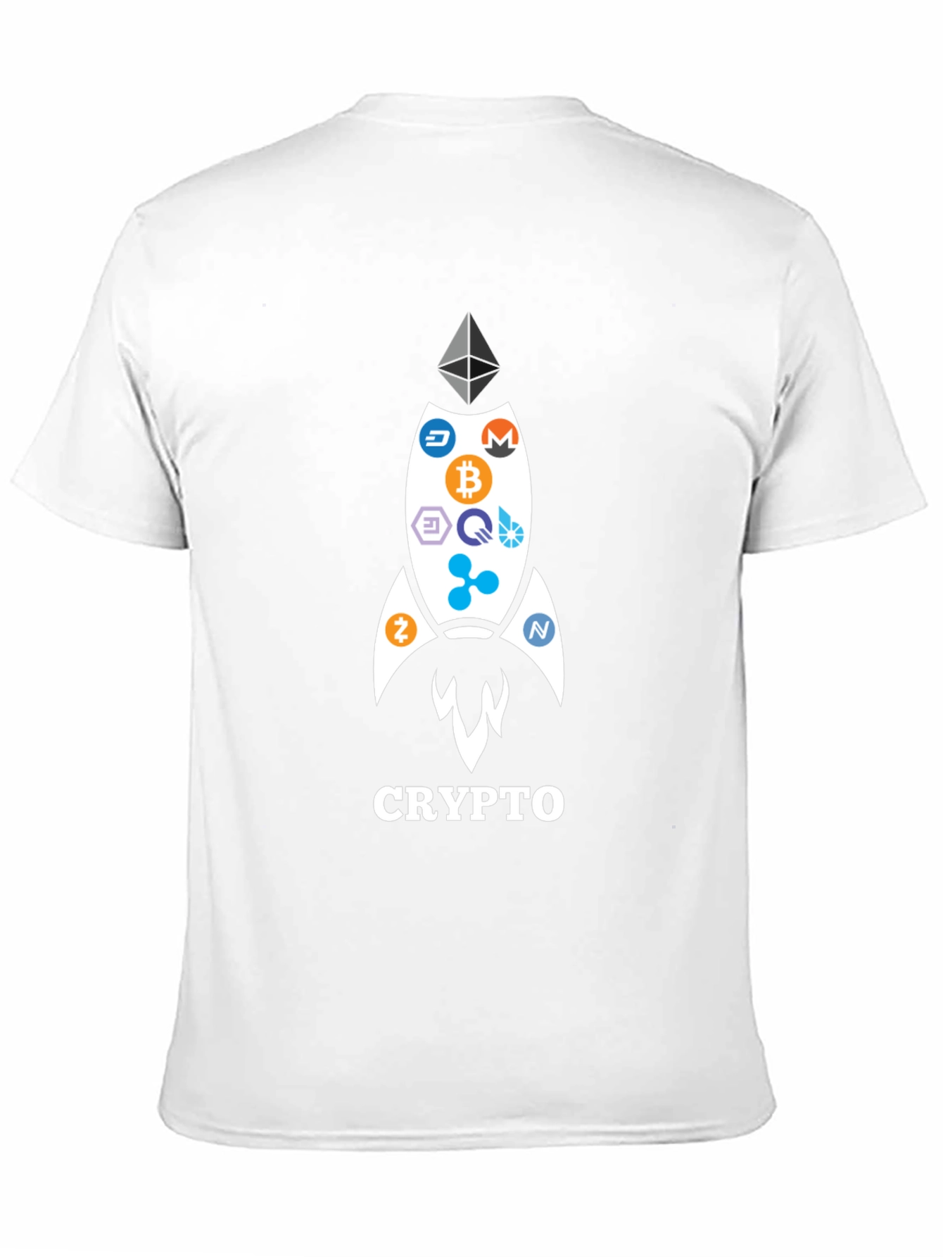 Crypto Rocket T-Shirt - Bitcoin Ethereum and More!