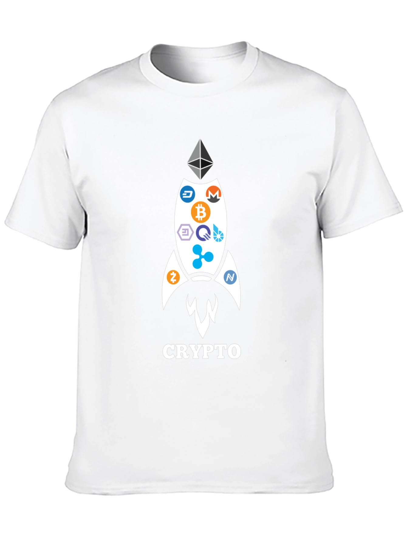 Crypto Rocket T-Shirt - Bitcoin Ethereum and More!