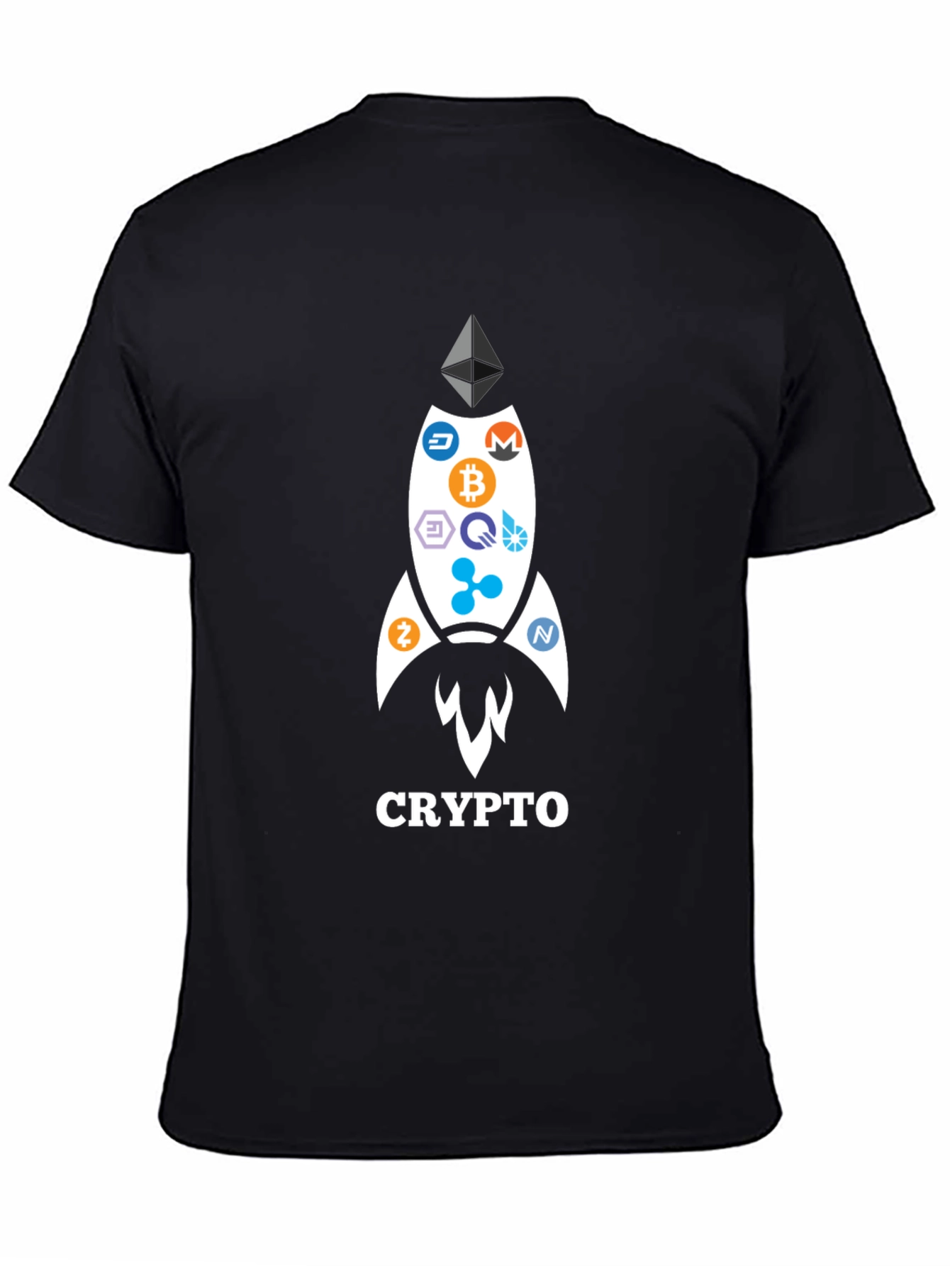 Crypto Rocket T-Shirt - Bitcoin Ethereum and More!