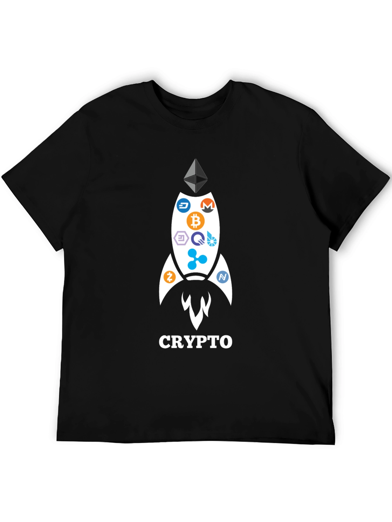 Crypto Rocket T-Shirt - Bitcoin Ethereum and More!