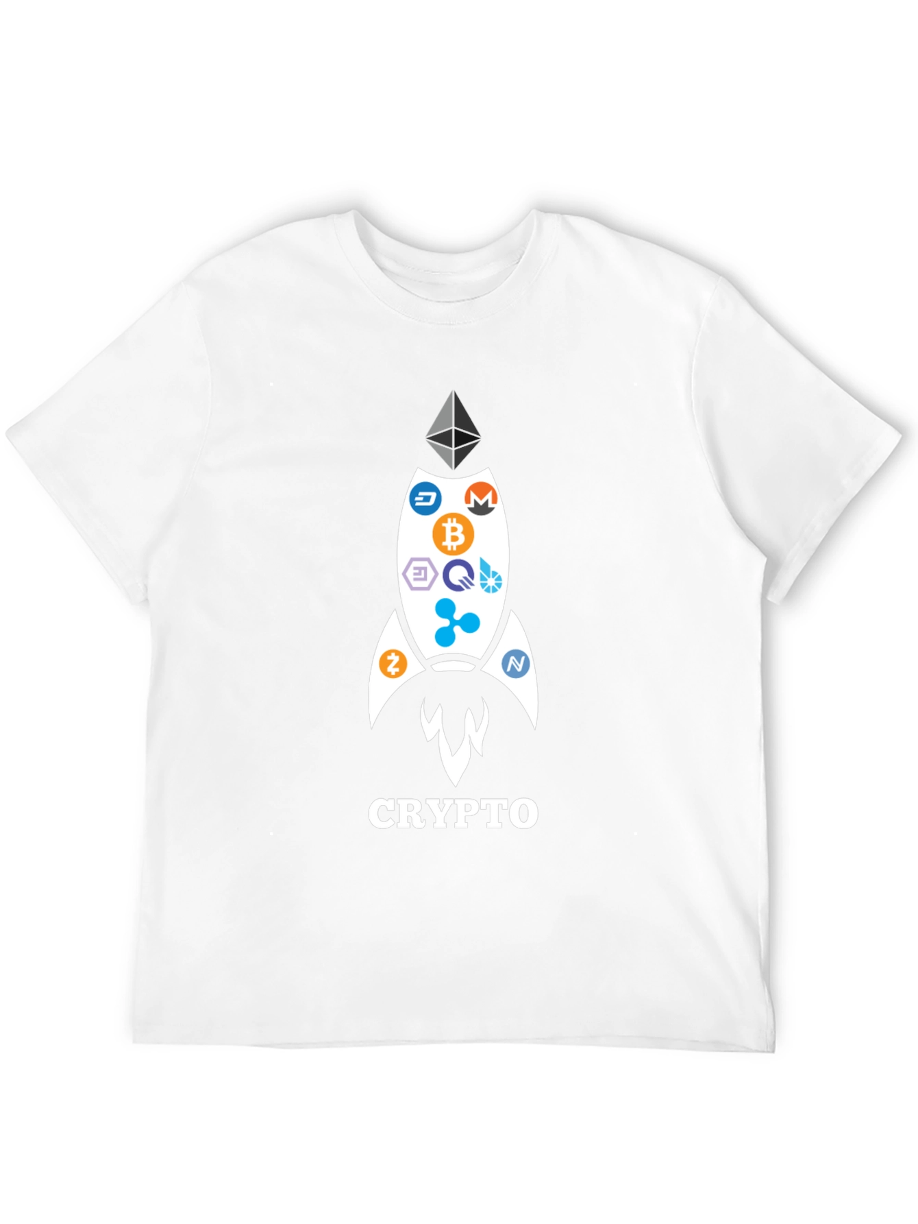 Crypto Rocket T-Shirt - Bitcoin Ethereum and More!