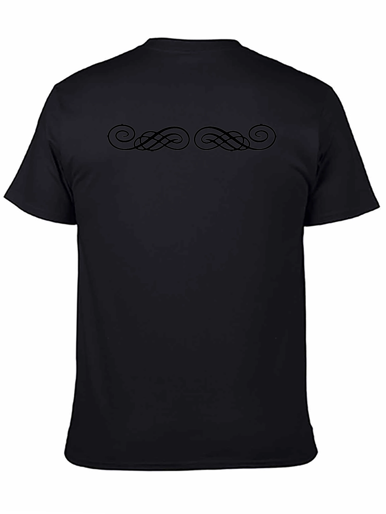 Elegant Knot Design Black T-Shirt