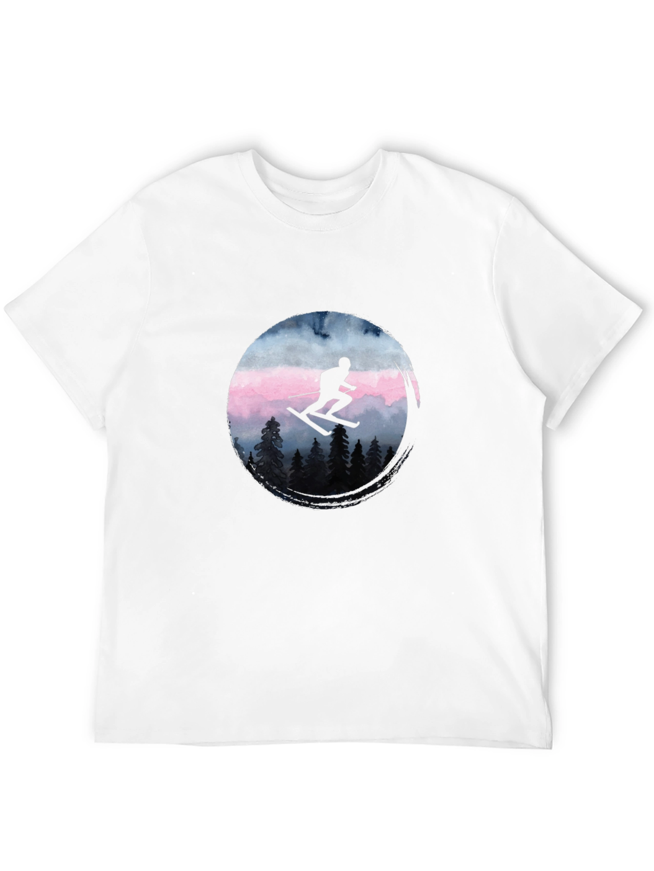 Skiing Silhouette Graphic Tee