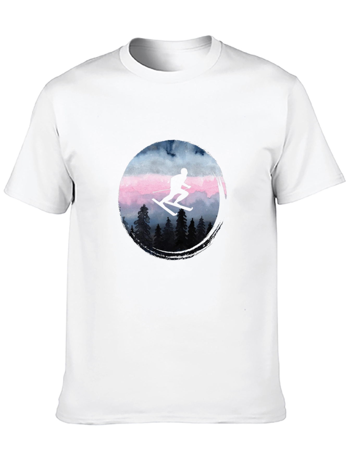 Skiing Silhouette Graphic Tee