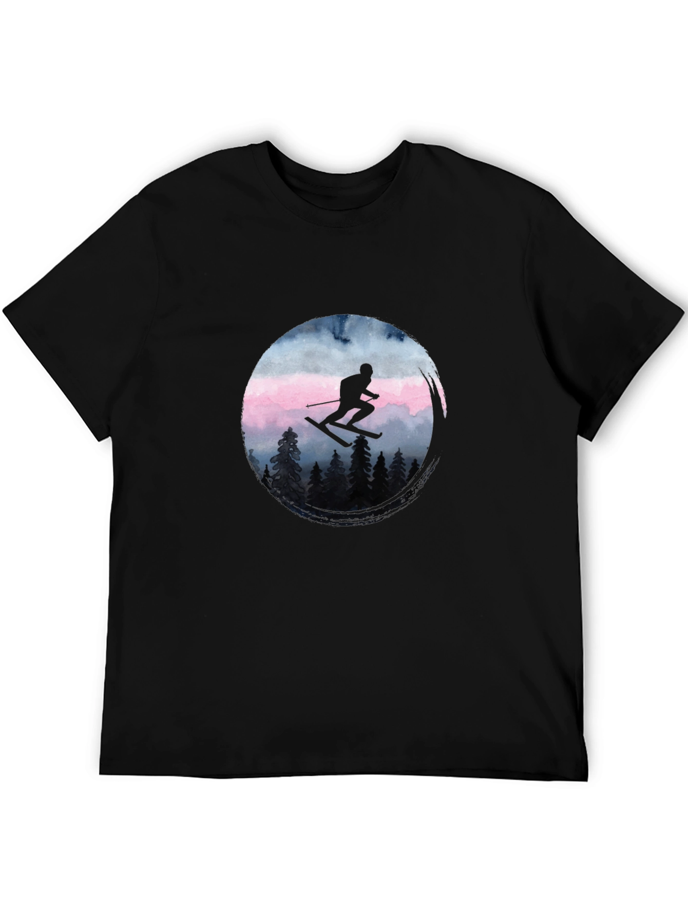 Skiing Silhouette Graphic Tee