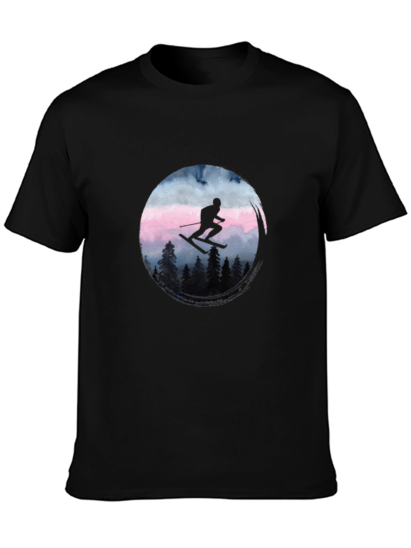 Skiing Silhouette Graphic Tee