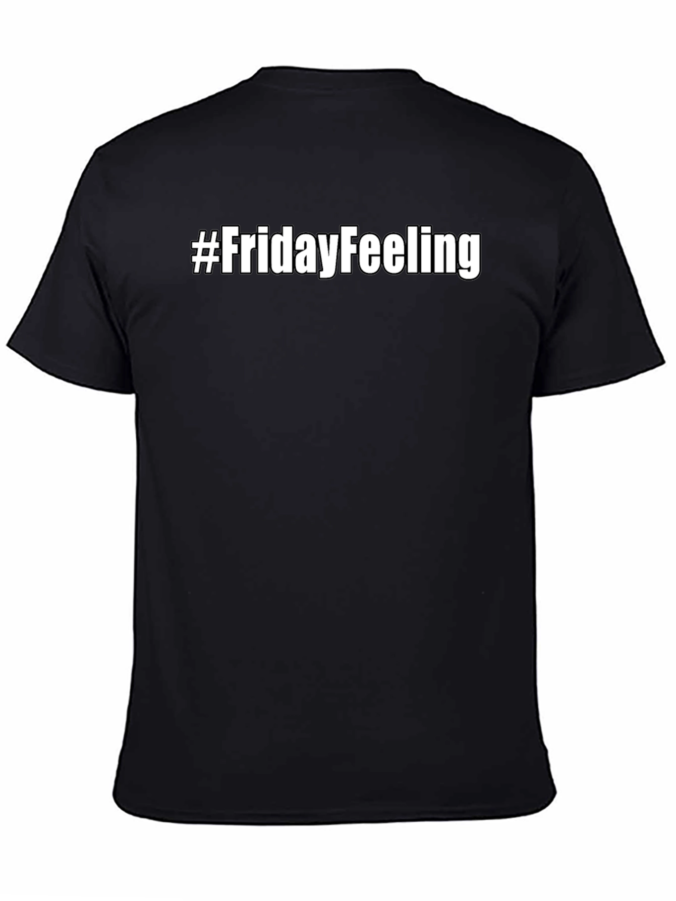 #FridayFeeling Black Graphic Tee - Mens Casual T-Shirt