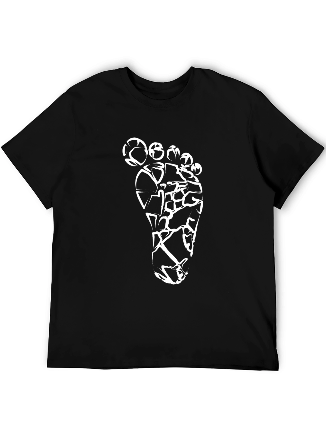 Abstract Footprint Black T-Shirt