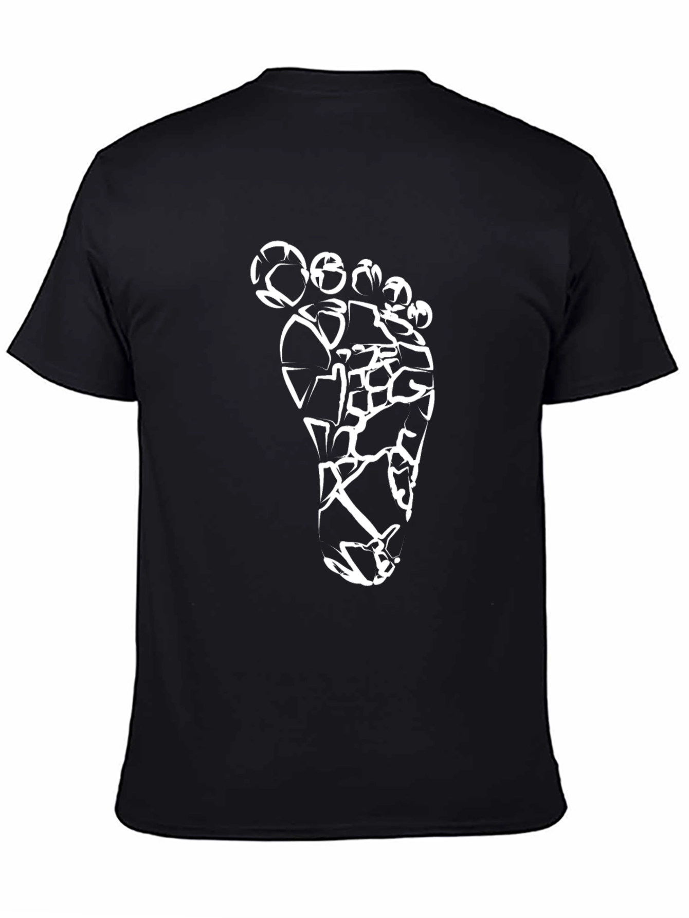 Abstract Footprint Black T-Shirt