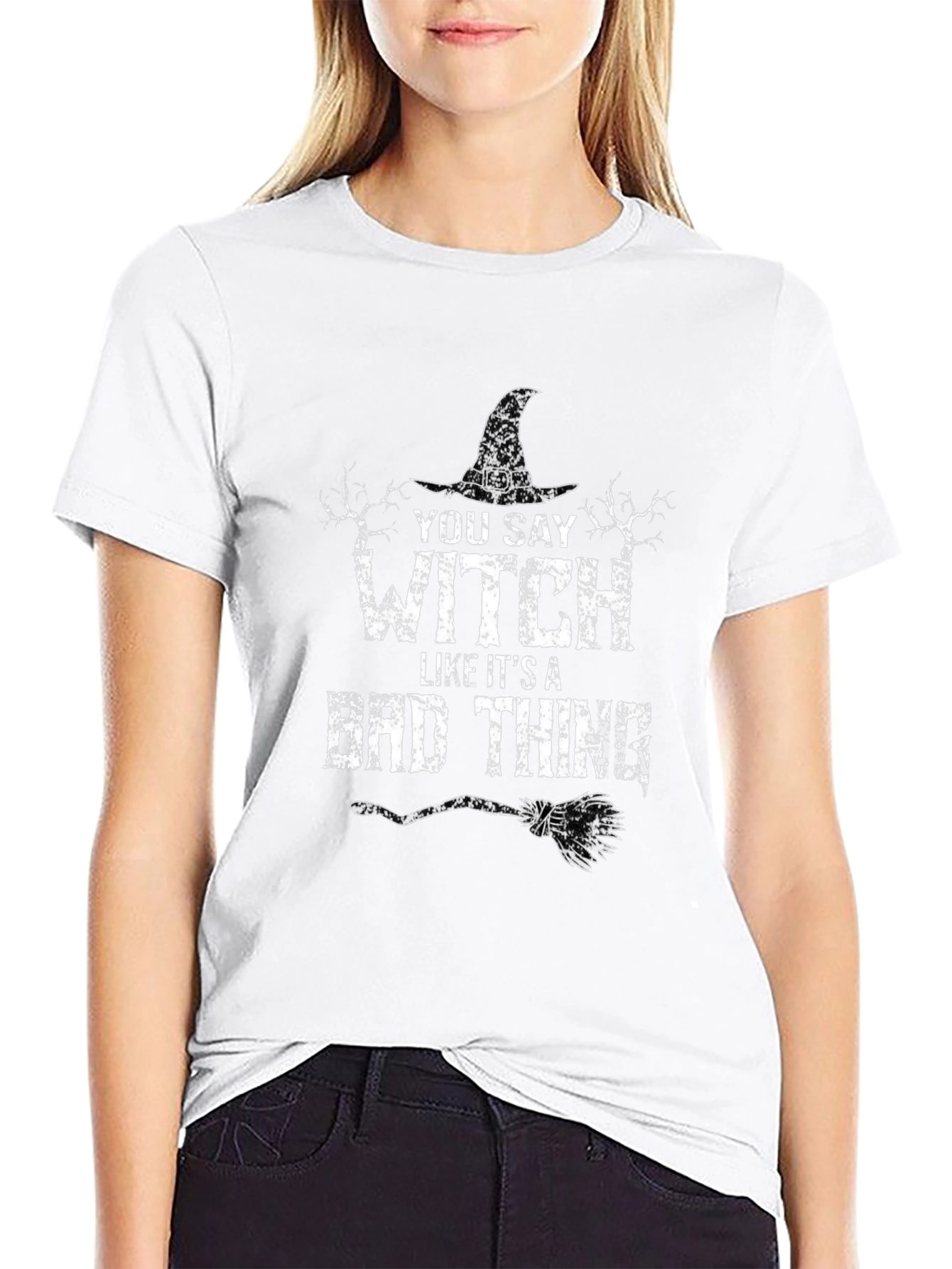 Witch Graphic Tee - Funny Halloween T-Shirt