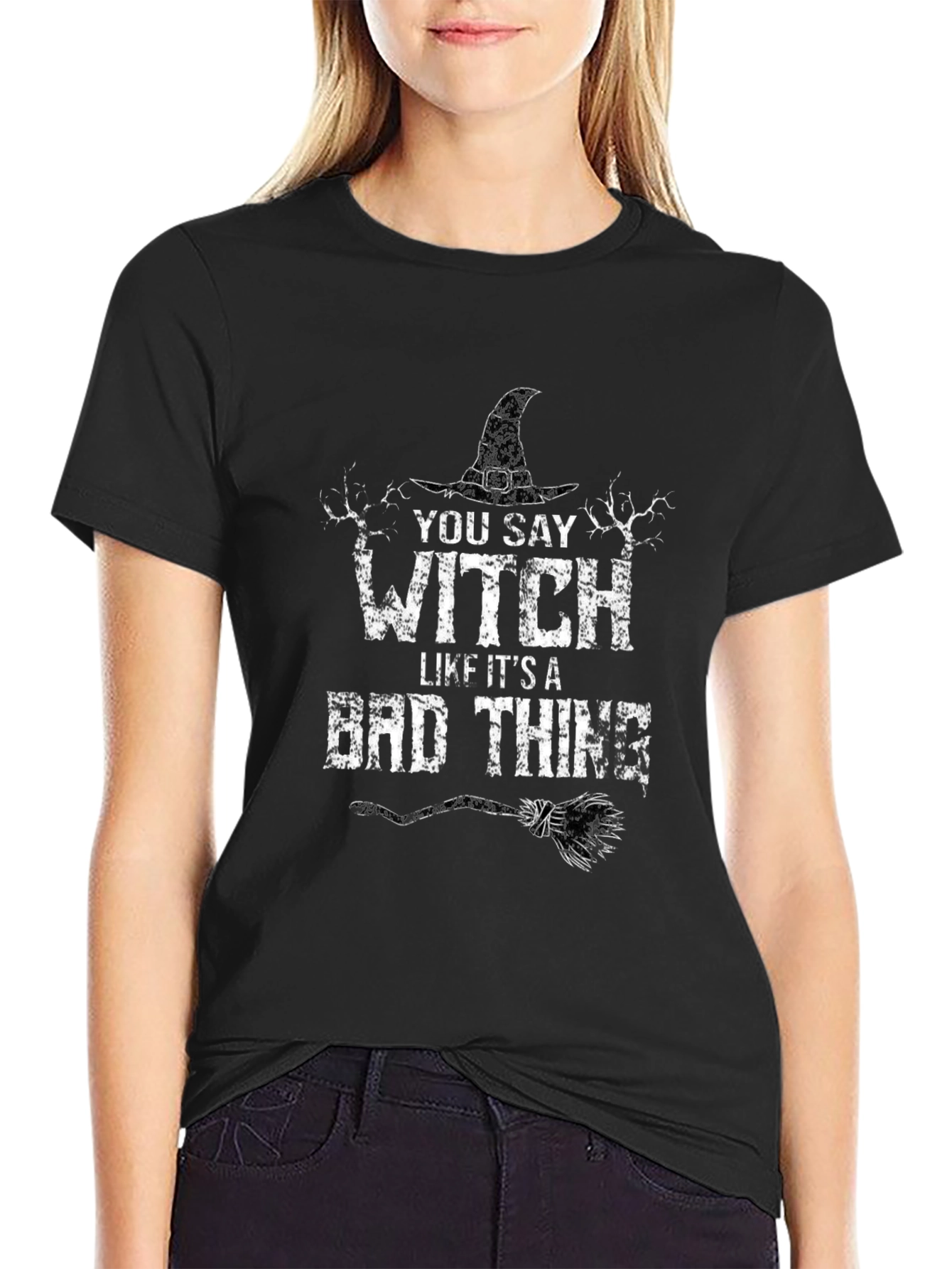 Witch Graphic Tee - Funny Halloween T-Shirt