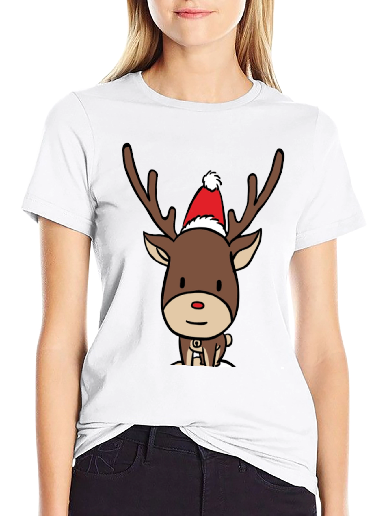 Reindeer Christmas T-Shirt - Cute Cartoon Holiday Tee