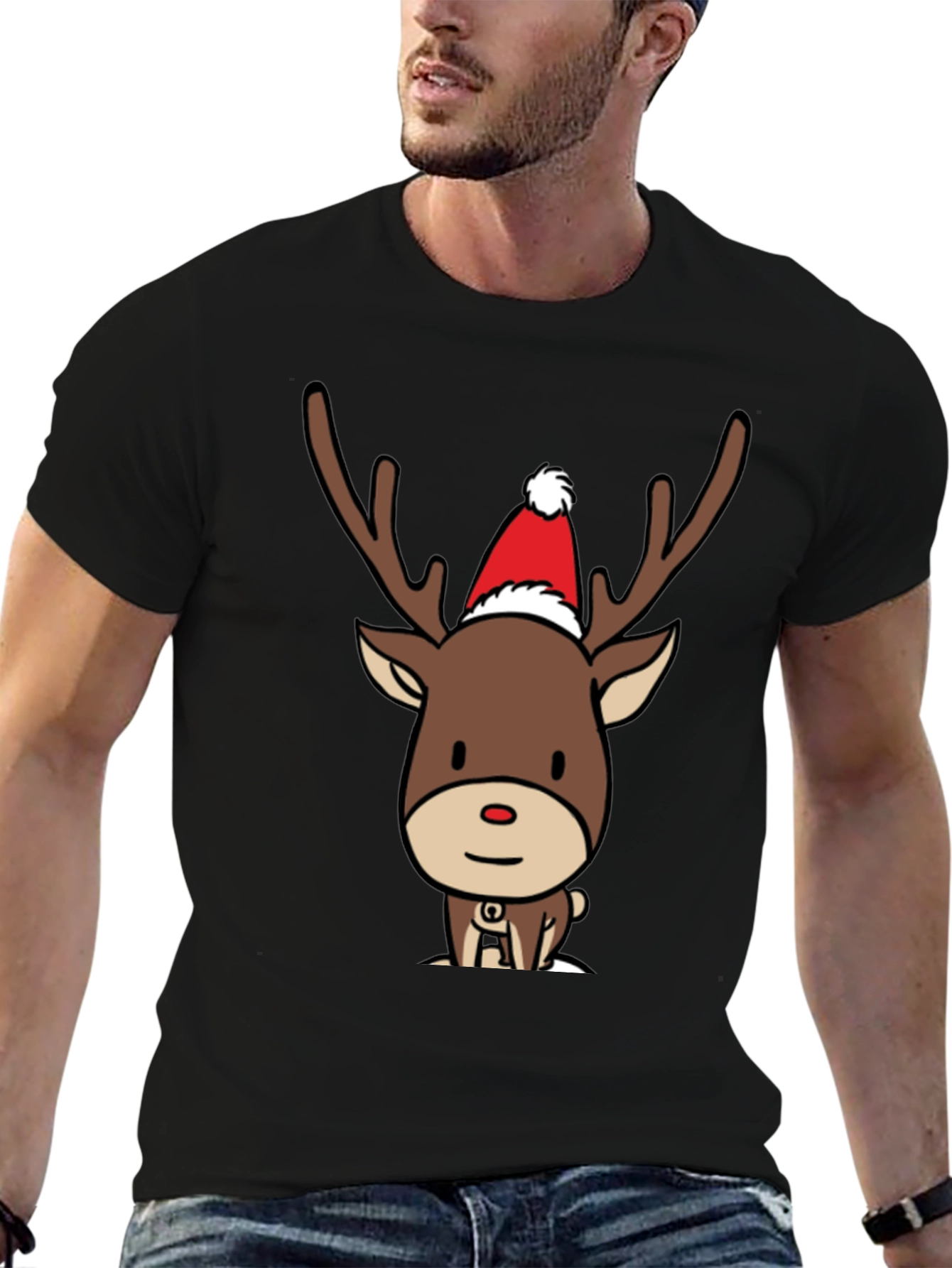 Reindeer Christmas T-Shirt - Cute Cartoon Holiday Tee