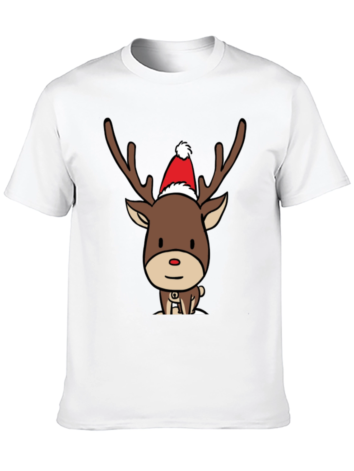 Reindeer Christmas T-Shirt - Cute Cartoon Holiday Tee