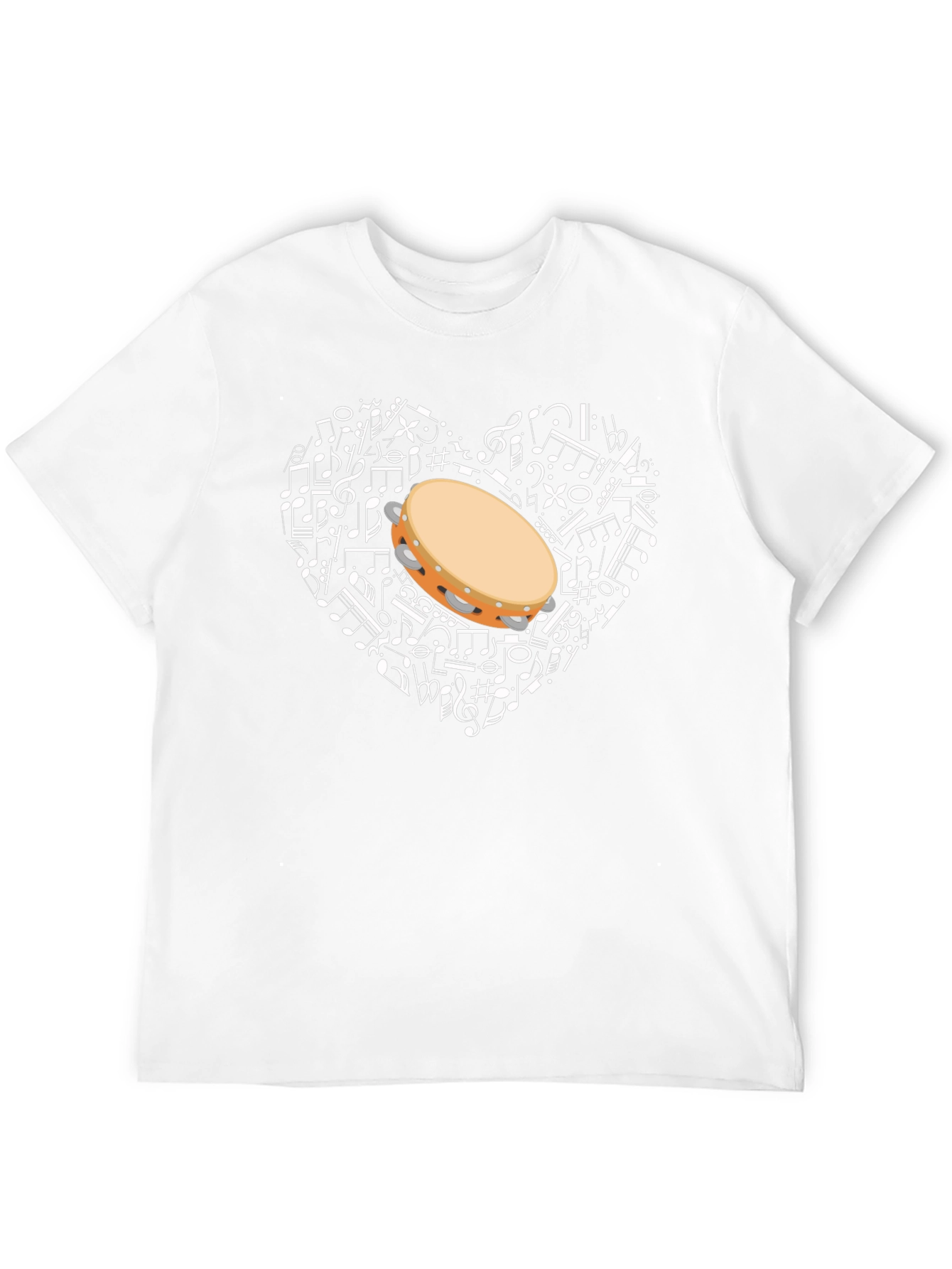 Musical Heart Tambourine Graphic T-Shirt