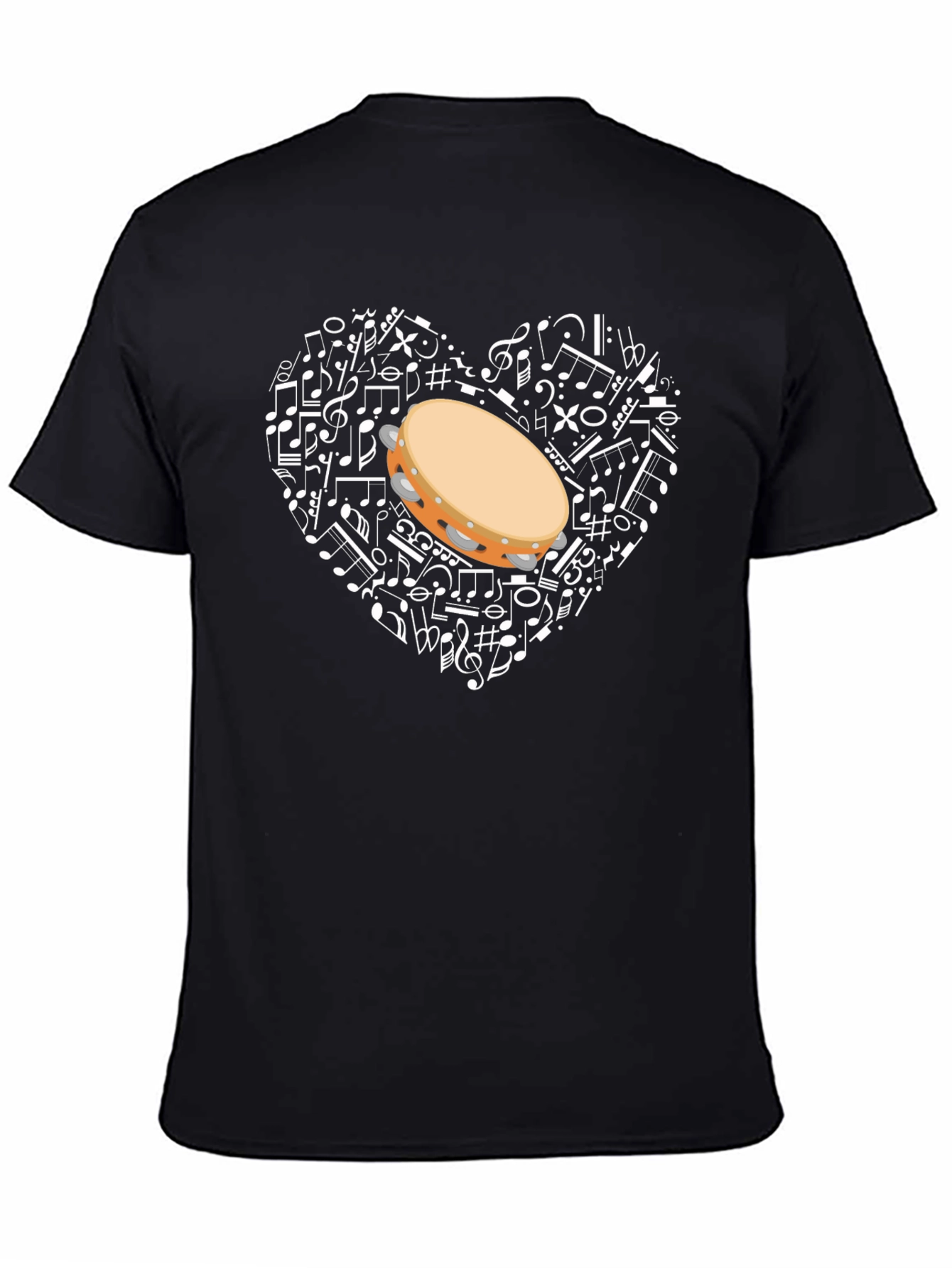 Musical Heart Tambourine Graphic T-Shirt