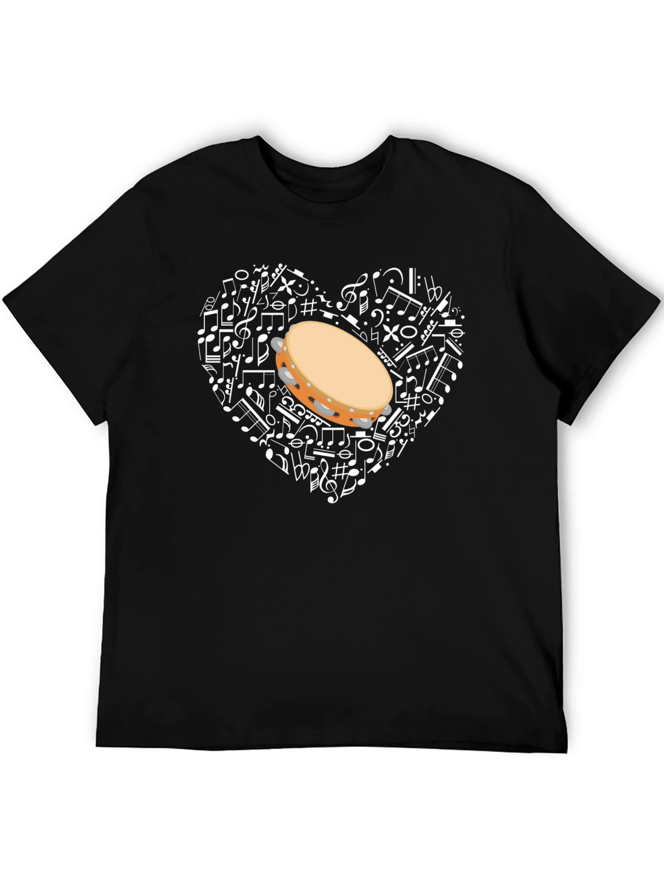 Musical Heart Tambourine Graphic T-Shirt