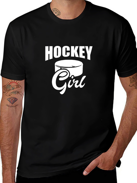 Hockey Girl Graphic T-Shirt - Sporty Casual Tee