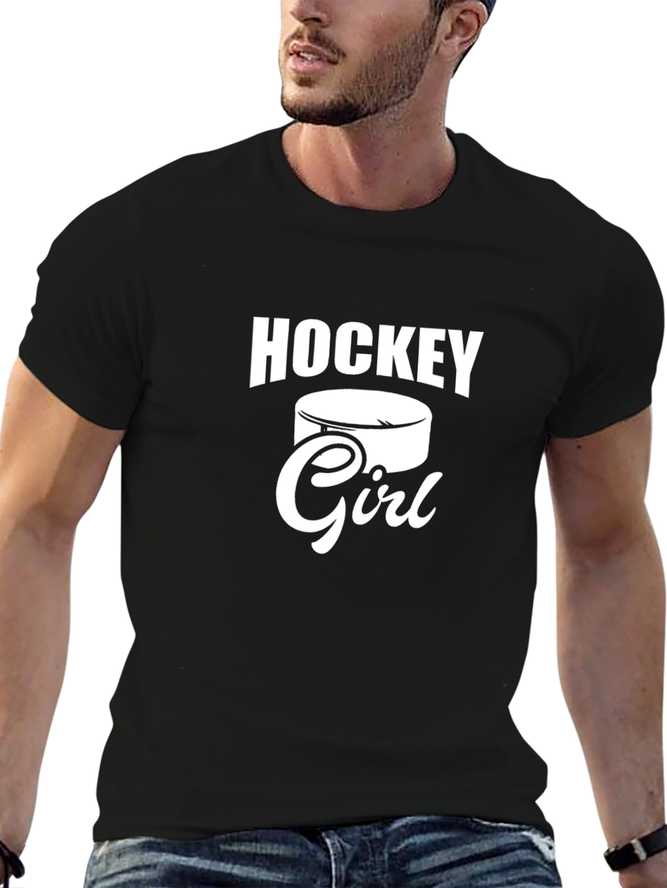Hockey Girl Graphic T-Shirt - Sporty Casual Tee
