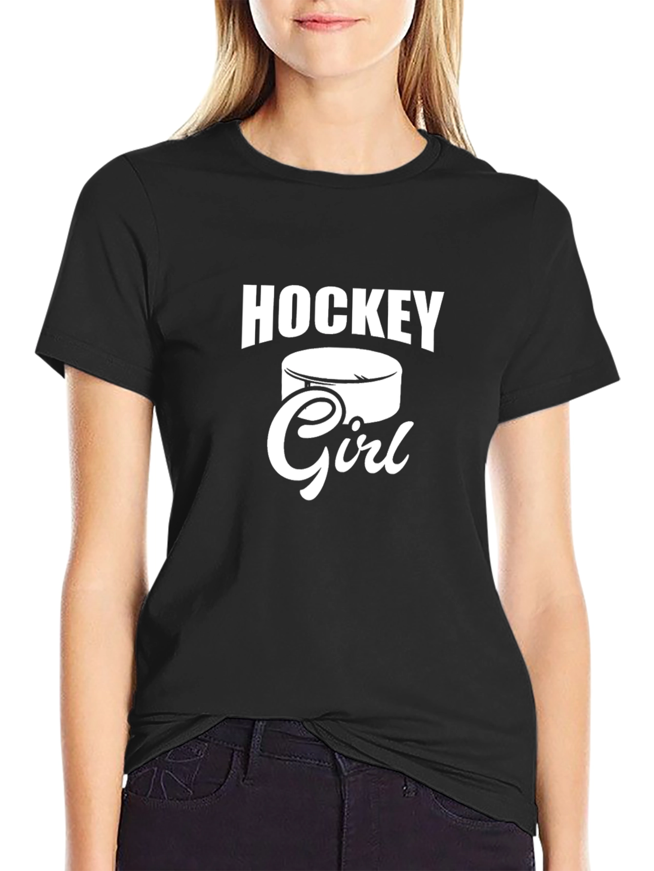 Hockey Girl Graphic T-Shirt - Sporty Casual Tee