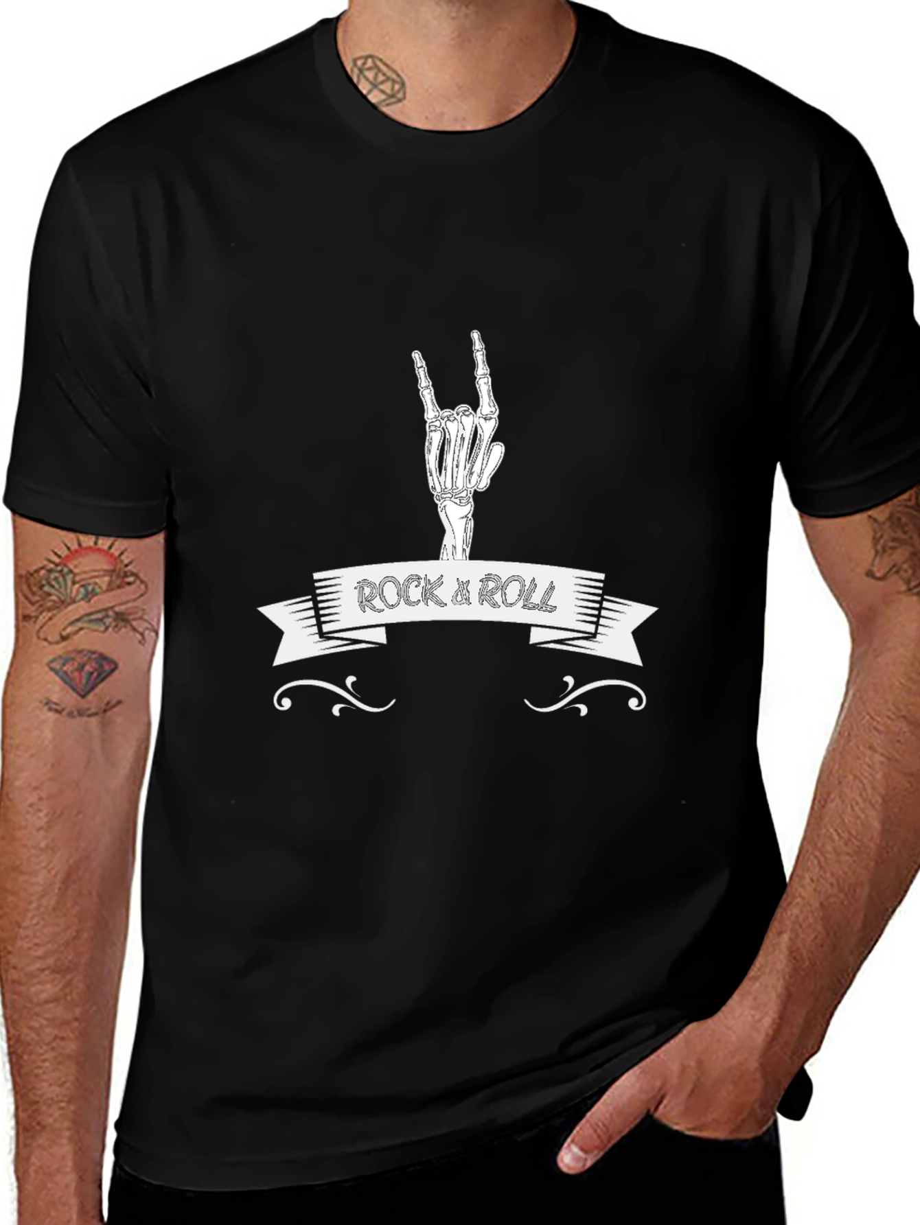 Rock & Roll Skeleton Hand T-Shirt