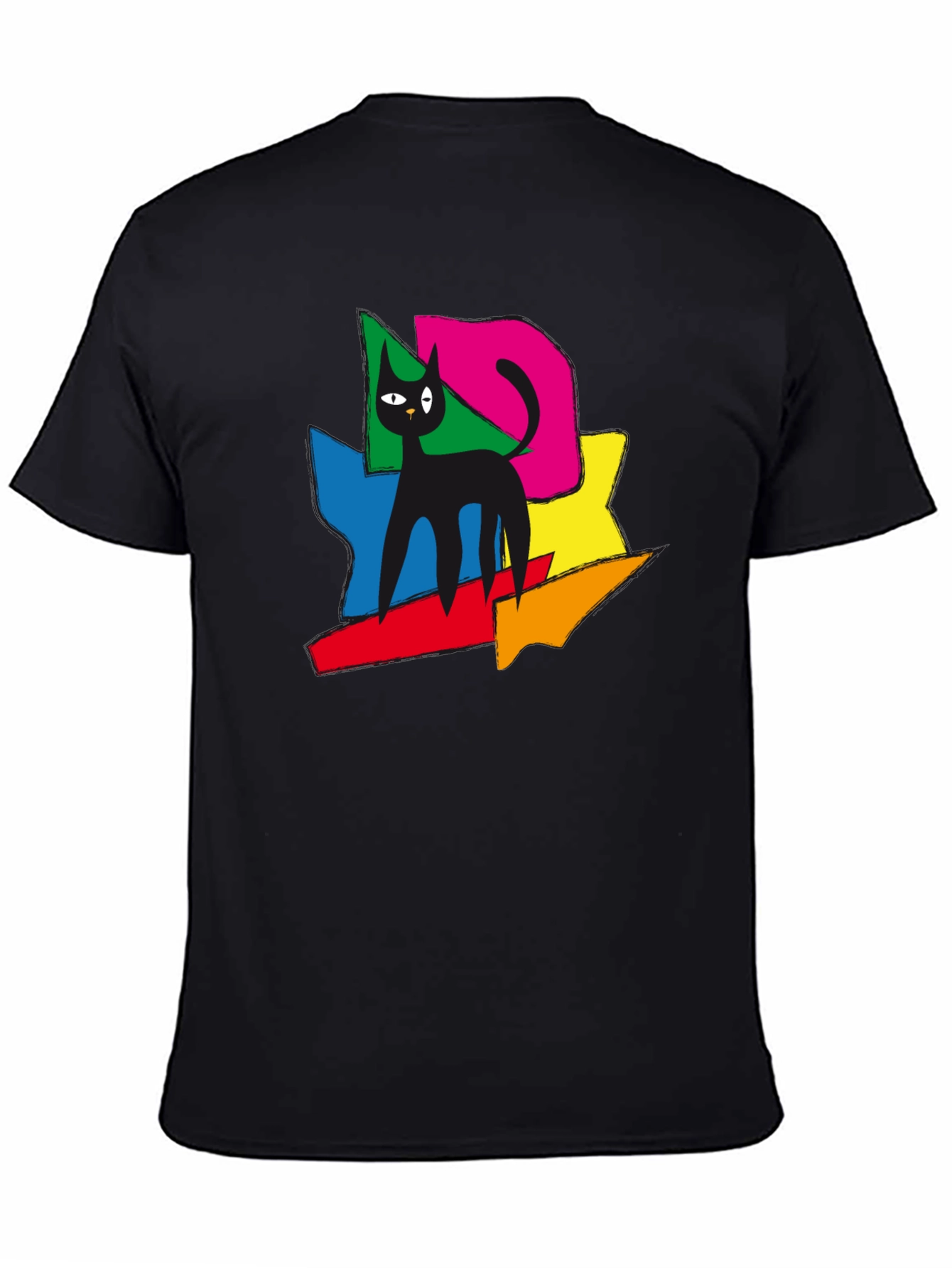 Abstract Cat Art T-Shirt - Modern Graphic Tee