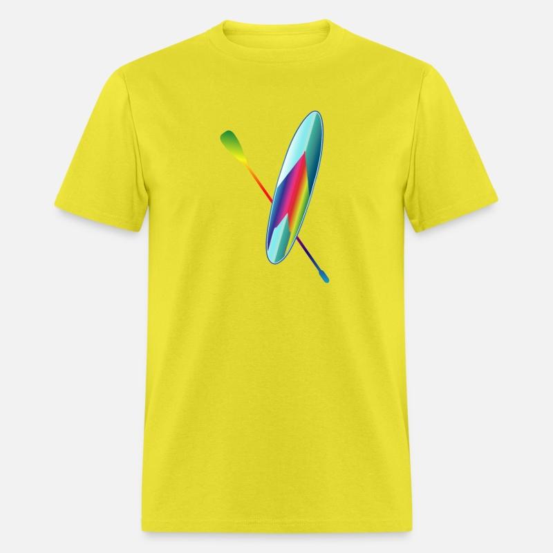 Stand up paddling colorful paddle board