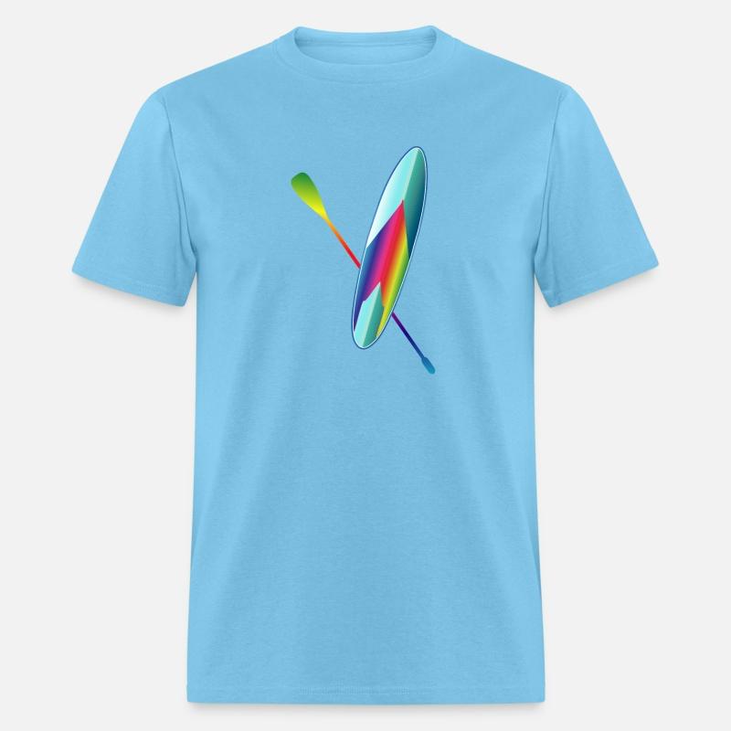 Stand up paddling colorful paddle board