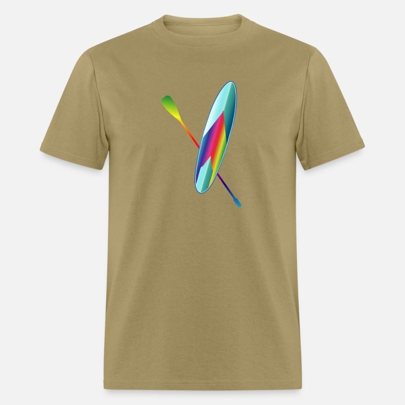 Stand up paddling colorful paddle board
