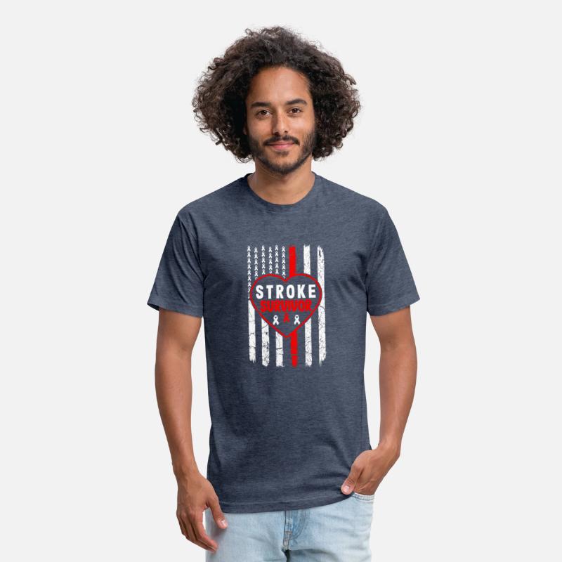 Stroke Survivor Red Ribbon Usa Flag Dad Mom Stroke