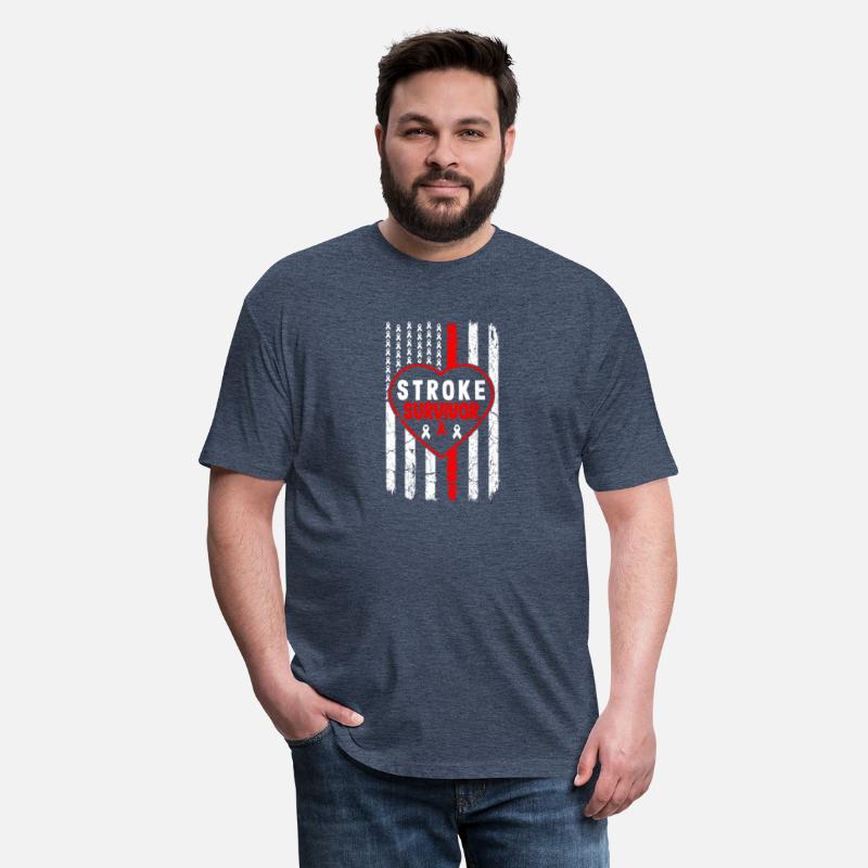 Stroke Survivor Red Ribbon Usa Flag Dad Mom Stroke