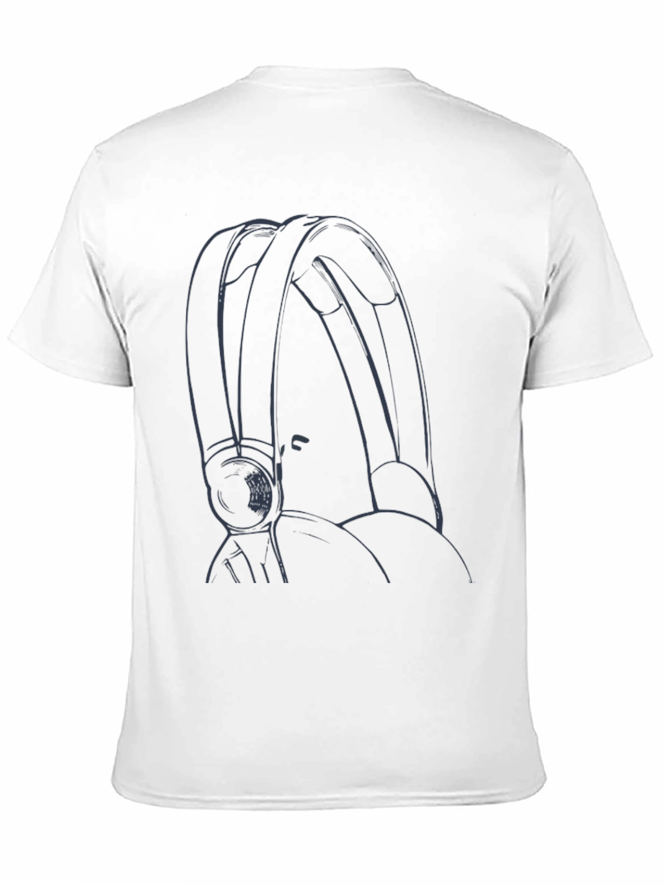 Stylish Black T-Shirt with Headphone Graphic Design