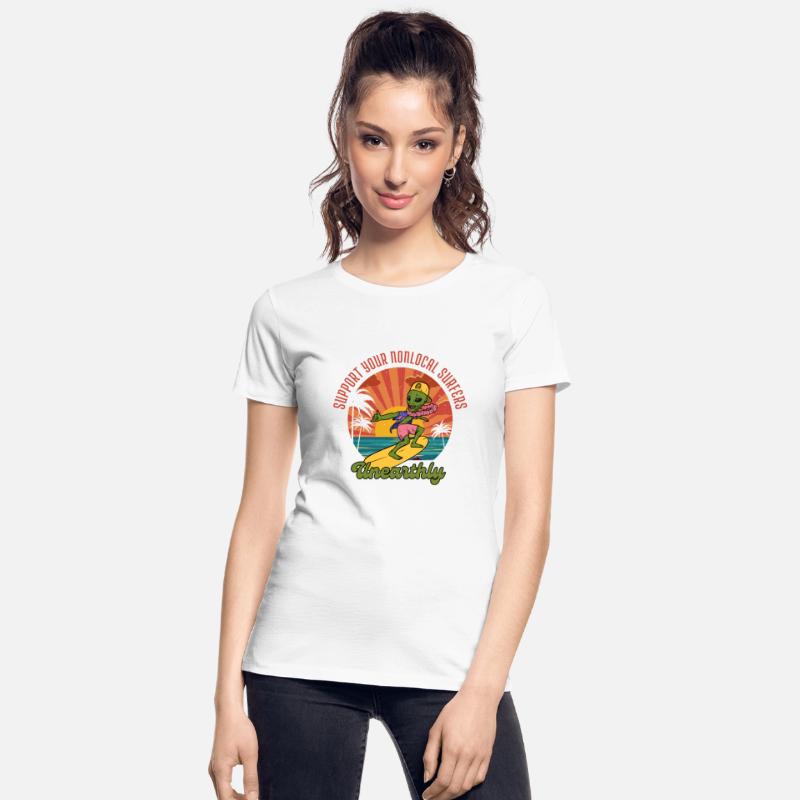 Support Non Local Surfers Alien Funny Surfing Cute
