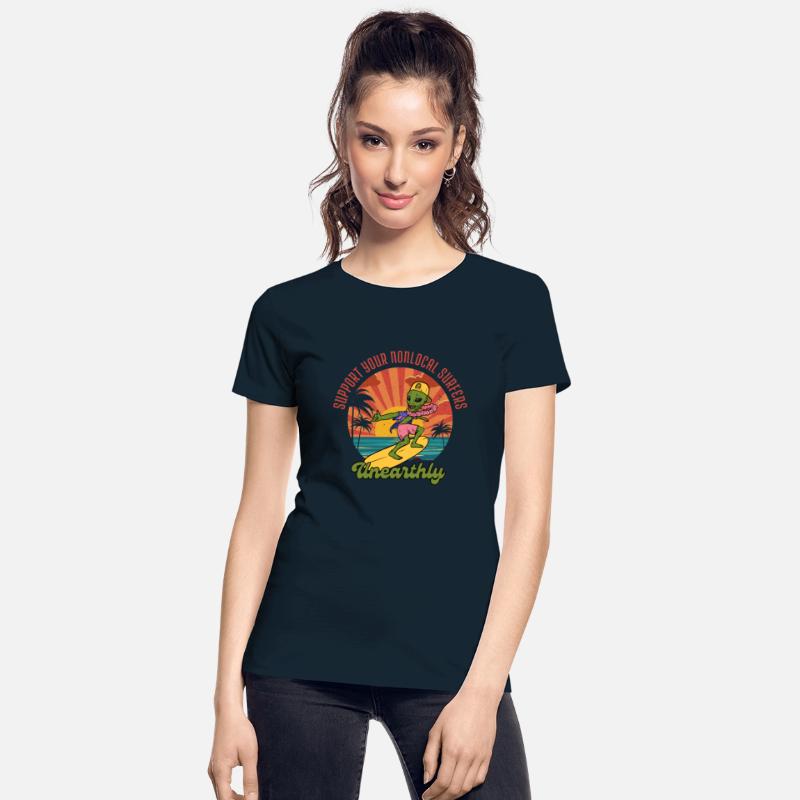Support Non Local Surfers Alien Funny Surfing Cute