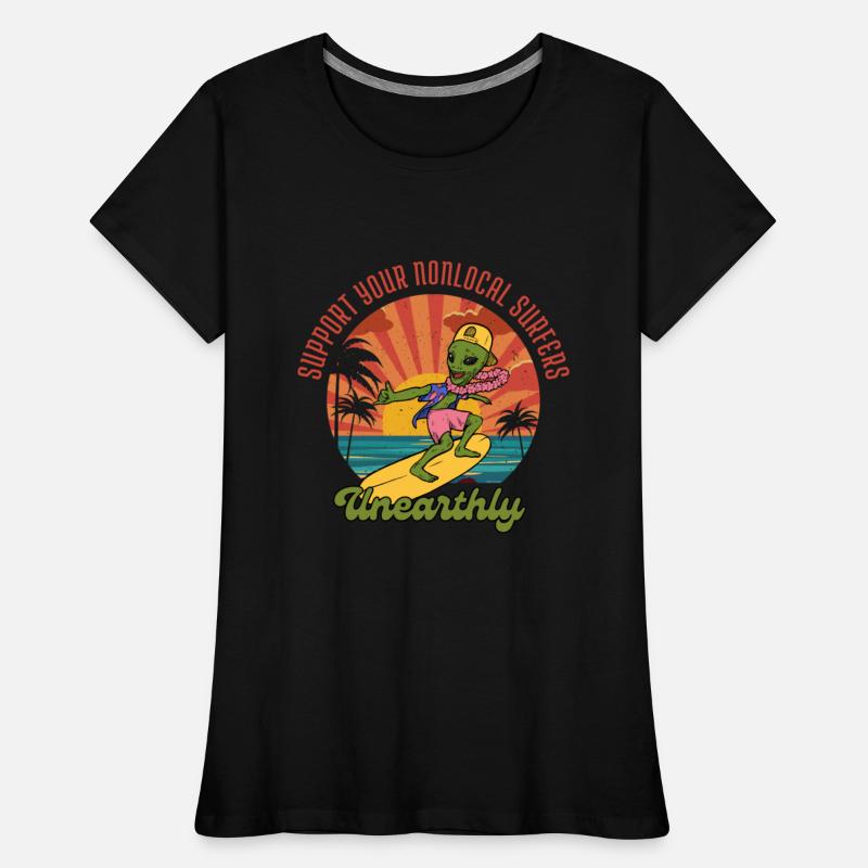 Support Non Local Surfers Alien Funny Surfing Cute